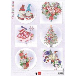 Ewk1279 Knipvel - Christmas Wishes gnomes - A4