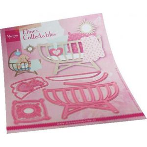 Col1495 Collectable snijmal - Eline's Baby cot een 7 delige set met een afmeting van 128x92mm