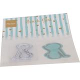 Cs1099 Stempel met snijmal - Beach girl - 36x47mm