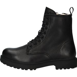 Blackstone, Wl 02 Black - Lace Up Boot - Fur Zwart, Dames, Maat:37 EU