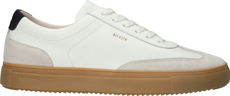 Blackstone - Slate Harper - Heren Sneaker - White Black - Leer en Suède