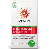 Vitals - MSM tabletten - 1000 mg - 120 tabletten - Met OptiMSM de meest zuivere vorm van MSM