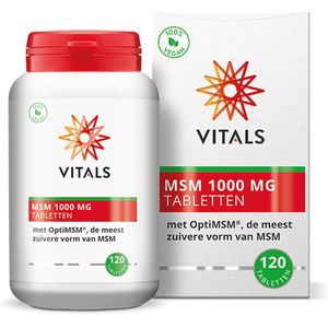 Vitals - MSM tabletten - 1000 mg - 120 tabletten - Met OptiMSM de meest zuivere vorm van MSM