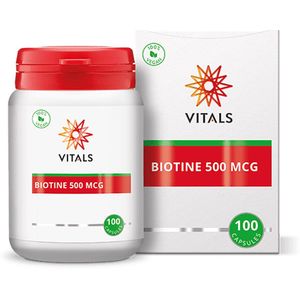 Vitals - Biotine 500 mcg - 100 Capsules - bevat een hoge dosering in zuivere vorm