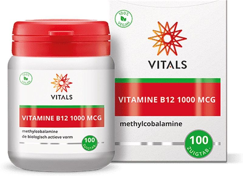 Vitals - Vitamine B12 - Methylcobalamine - 1000 mcg - 100 zuigtabletten