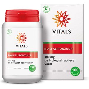 Vitals - R-Alfaliponzuur - Voedingssupplement - 100 capsules - biologische actieve vorm