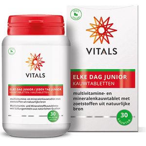 Vitals - Elke Dag Junior -kindermulti - 30 kauwtabletten - aardbeiensmaak - met zoetstoffen uit natuurlijke bron