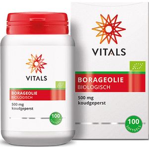 Vitals - Borageolie - 500 mg - Biologisch - 100 softgels - koudgeperst - NL-BIO-01