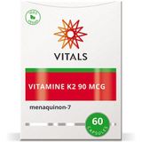 Vitals - Vitamine K2 - 90 mcg - 60 Capsules - MK-7 - bevat K2Vital®Delta dat een zeer hoge stabiliteit heeft