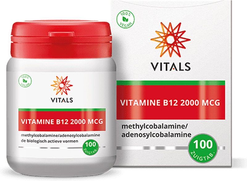 Vitals - Vitamine B12 - 2000 mcg - 100 zuigtabletten - methylcobalamine en adenosylcobalamine