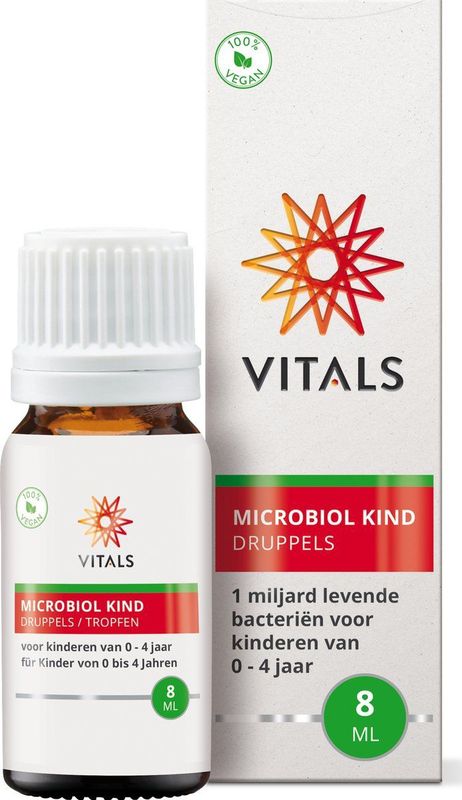 Vitals - Microbiol - Kind 0-4 jaar - 8 ml - 16 Dagdoseringen - zonder toegevoegde smaakstoffen