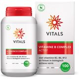 Vitals - Vitamine B complex Actief - 100 Capsules - met de biologisch actieve vormen van B2, B6, B12 en folaat