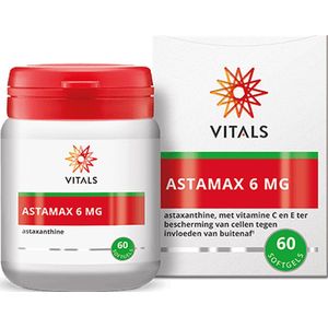 Vitals - Astamax -Astaxanthine - 6 mg - 60 softgels - met AstaReal® van astaxanthine-expert AstaReal