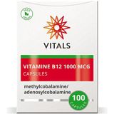 Vitals - Vitamine B12 - 1000 mcg - 100 Capsules - biologisch actieve vormen methylcobalamine en adenosylcobalamine