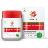 Vitals - Vitamine B12 - 1000 mcg - 100 Capsules - biologisch actieve vormen methylcobalamine en adenosylcobalamine