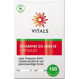 Vitals - Vitamine D3 - 3000 IE - 100 Capsules - de meest effectieve vorm van vitamine D