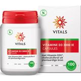 Vitals - Vitamine D3 - 3000 IE - 100 Capsules - de meest effectieve vorm van vitamine D