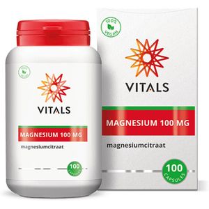 Vitals - Magnesiumcitraat - 100 mg - 100 capsules - goed opneembare, organische mineraalverbinding