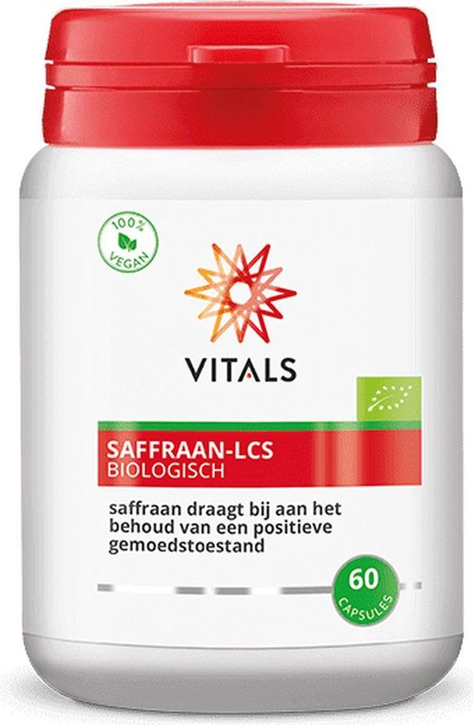 Vitals - Saffraan-LCS - Biologisch - 60 Capsules - draagt bij aan het behoud van een positieve gemoedstoestand - NL-BIO-01