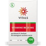 Vitals - Vitamine B6 - 20 mg - 100 Capsules - pyridoxal-5’-fosfaat, de biologisch actieve vorm