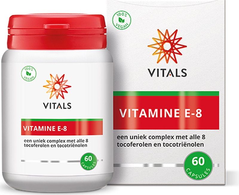 Vitals - Vitamine E-8 - 60 Softgels - een uniek complex met alle 8 tocoferolen en tocotriënolen
