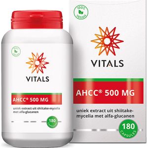 Vitals - AHCC - 500 mg - 180 Capsules - uniek extract uit shiitake-mycelia met alfa-glucanen