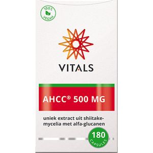 Vitals - AHCC - 500 mg - 180 Capsules - uniek extract uit shiitake-mycelia met alfa-glucanen
