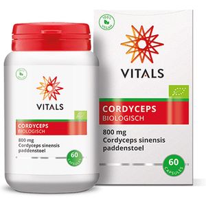 Vitals - Cordyceps - Biologisch - 60 Capsules - 800 mg Cordyceps Sinensis paddenstoel - NL-BIO-01