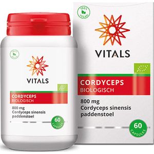 Vitals - Cordyceps - Biologisch - 60 Capsules - 800 mg Cordyceps Sinensis paddenstoel - NL-BIO-01