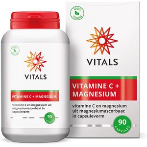 Vitals - Vitamine C + Magnesium - 90 Capsulus - 800 mg vitamine C en 60 mg magnesium uit magnesiumascorbaat