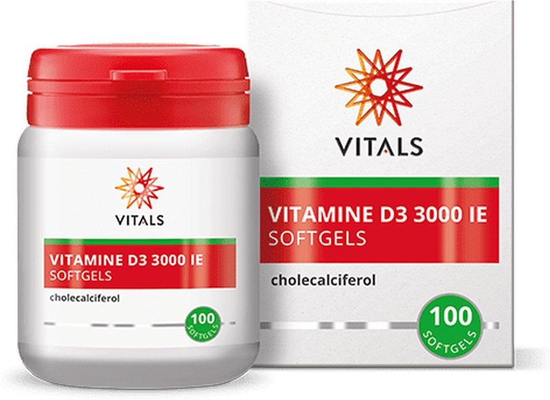 Vitals - Vitamine D3 - 3000IE - 100 Softgels - de meest effectieve vorm van vitamine D