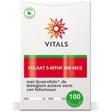 Vitals - Folaat 5-MTHF - 400 mcg - 100 capsules - met Quatrefolic®, de biologisch actieve vorm van foliumzuur