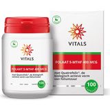 Vitals - Folaat 5-MTHF - 400 mcg - 100 capsules - met Quatrefolic®, de biologisch actieve vorm van foliumzuur