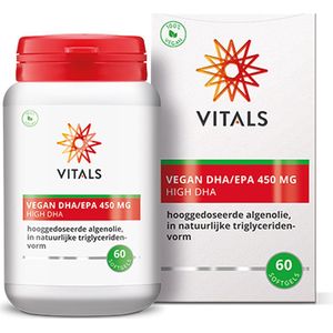 Vitals - Vegan DHA/EPA 450 mg - Hooggedoseerde algenolie in natuurlijke triglyceridenvorm