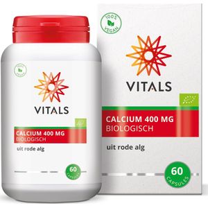 Vitals - Calcium Biologisch - 400 mg - 60 Capsules - Rode Alg