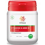 Vitals Vitamine A 4000 IE - 100 softgels. Hoge dosering vitamine A in de vorm van retinylpalmitaat.
