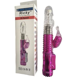 Power Escorts Ricky G Spot Vibrator - Tarzan Vibrator - Rabbit - Roze
