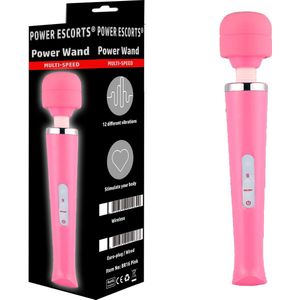 Power Escorts Power Wand Vibrator - Massage Staaf - Stroomkabel - Roze