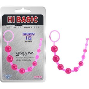 chisa sassy 10 anal beads roze  CN-331223110