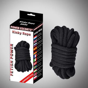 Power Escorts - Fetish Power - Kinky Rope - 5 Meter Touw - BR96 - Zwart