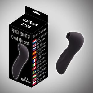 Power Escorts Oral Queen Zwarte Klitoris Vibrator - 10 Standen - Oplaadbaar - BR160 - Zwart