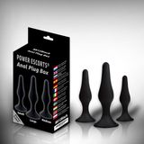 Buttplug Set met Power Zuignap - Zwart