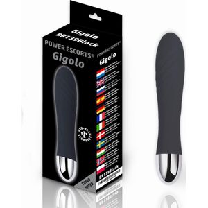 Power Escorts Gigolo Slanke G spot Vibrator - Oplaadbaar - 17,2 cm - BR139 Zwart