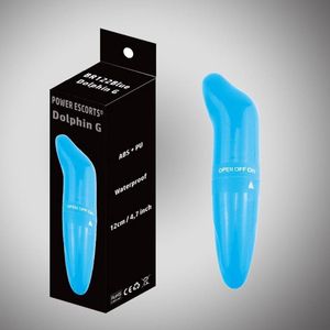 Power Escorts -  BR122 - Dolphin G - Mini G spot Vibrator - hard Blauw - Mini vibrator - 12 CM - past in iedere handtas - gave Cadaubox