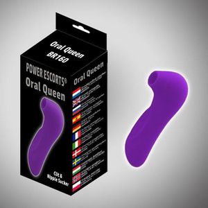 Power Escorts Oral Queen Paarse Luchtdruk Vibrator - Oplaadbaar - Clitoral Stimulator - 10 Mode - BR160