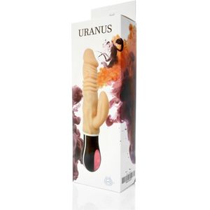Bossoftoys - Uranus - UNIEK Up & Down vibrator - Roterende vibrator - Ultra realistische buigbare vibrator - 12 Functies - Oplaadbaar - Cyber leather - Extra speciaal flexibel materiaal - beige - 27 cm - 44-00013
