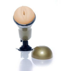 Power Escorts - Zware Masturbator met grote Vagina - Cyberskin Net Echt - Vibrerende Masturbator - Oplaadbaar - Click & play systeem - Masturbator vagina - 9 functie - USB - Zwaar en Grote Maat- Wallmounted