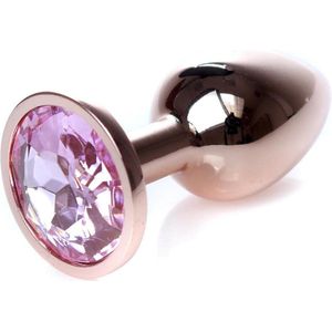 Power Escorts - Unieke Rose Goud kleurige Plug - Anaal Plug - Buttplug Rose stone - Anal Plug met Rose steen - ideale formaat - 7 CM en lekkere Dia 2,7 cm - met makkelijke bewaar zak