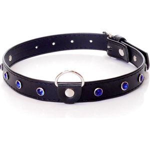 Power Escorts - Halsband - 2 Cm - Marineblauw Kristal - BDSM - Fetish