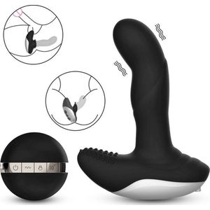 Power Escorts - Vibrator - Siliconen Massager - USB - Anaal - 7 Functie - Pulsator - Verwarming - Zwart